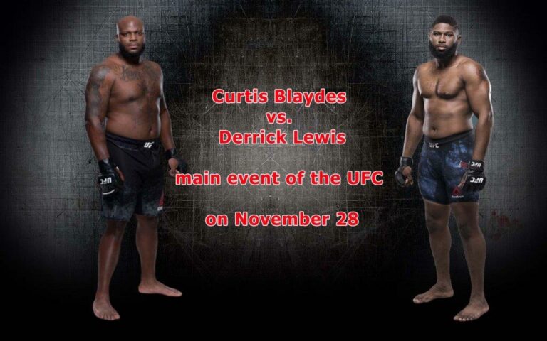 Curtis Blaydes vs. Derrick Lewis will be the main event of the UFC on November 28