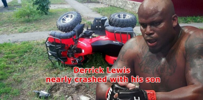 Derrick Lewis nearly crashed with his son