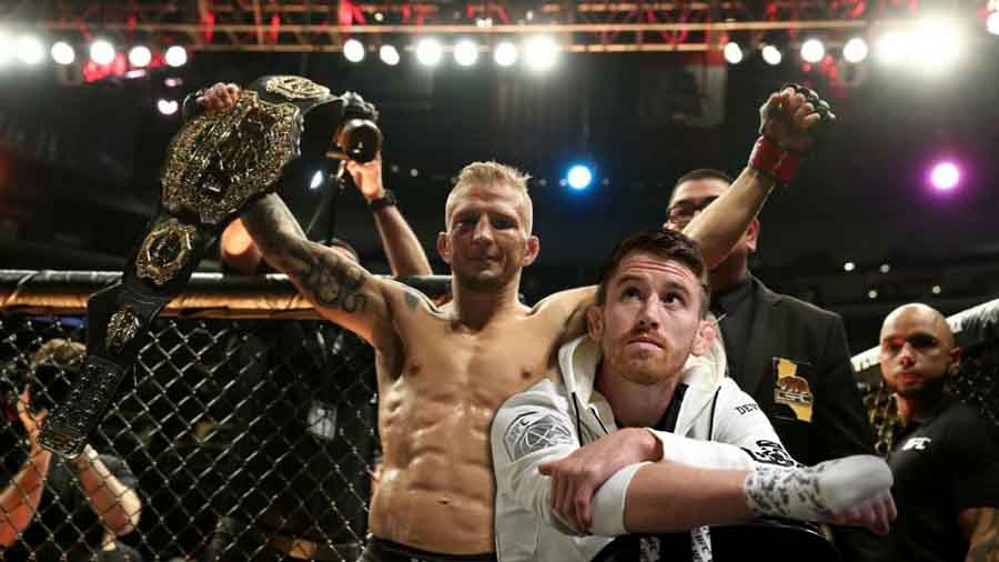 Cory Sandhagen is worried that T.J. Dillashaw will get the championship fight before he does.