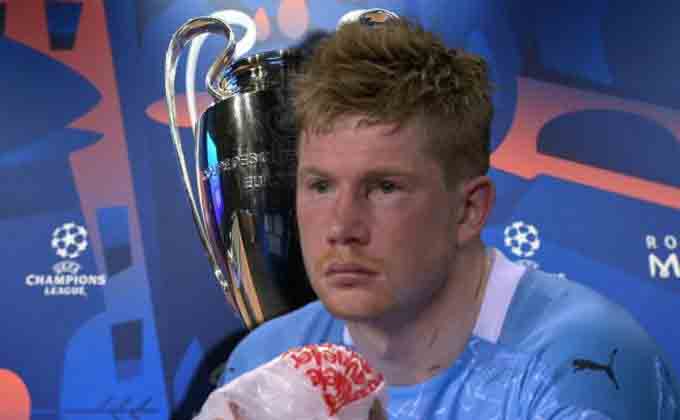 Kevin de Bruyne Manchester City midfielder fractures nose and eye socket