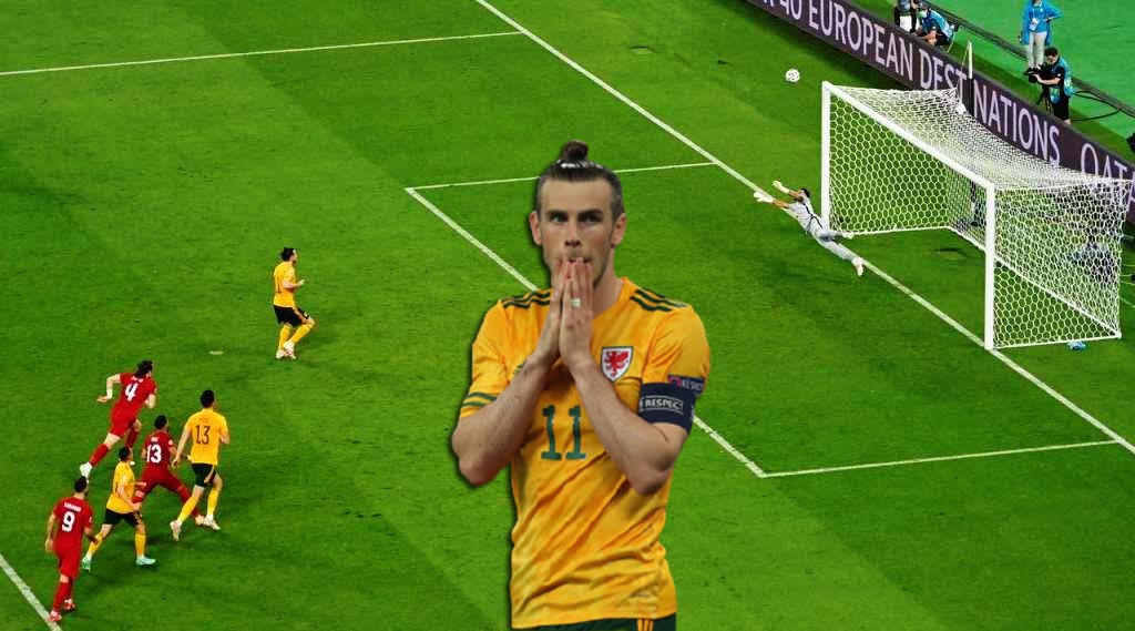 Gareth Bale penalty Wales star appeared to catch himself on the big screen before miss