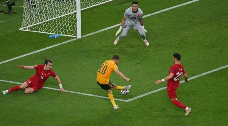 Gareth Bale’s stunning assist for Aaron Ramsey’s opener against Turkey at Euro 2020