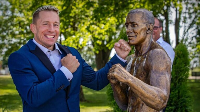 Georges St-Pierre immortalized with a statue in hometown that looks more like Barack Obama