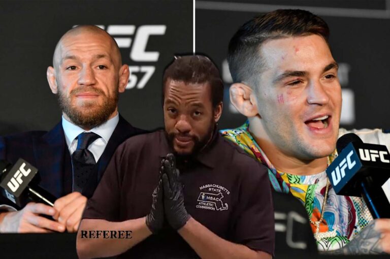 Herb Dean chief referee UFC 264 main event between Dustin Poirier and Conor McGregor