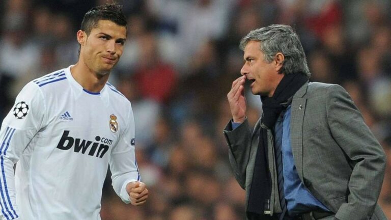 Jose Mourinho joked he would knock down Cristiano Ronaldo at Roma unveiling