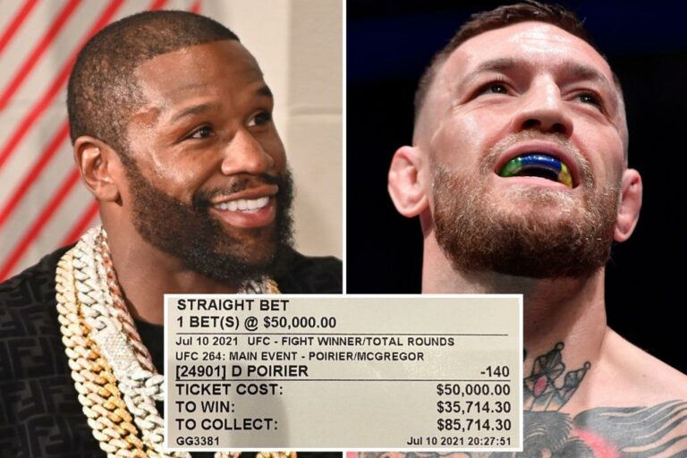 Conor McGregor reacted to Floyd Mayweather’s tweet about a successful bet on Dustin Porrier’s victory
