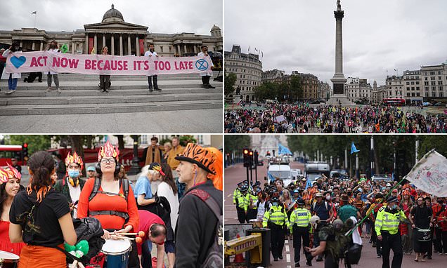 World news More 50 arrests made after Extinction Rebellion protest shuts down London street