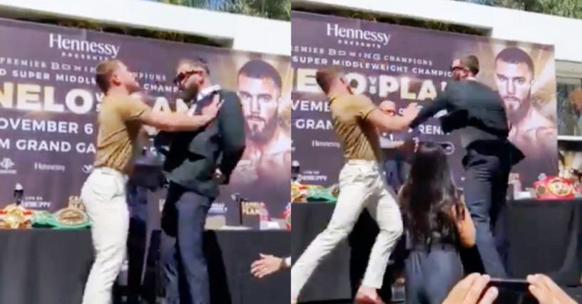 Boxing news Video-Saul Alvarez and Caleb Plant fought during a sterdown