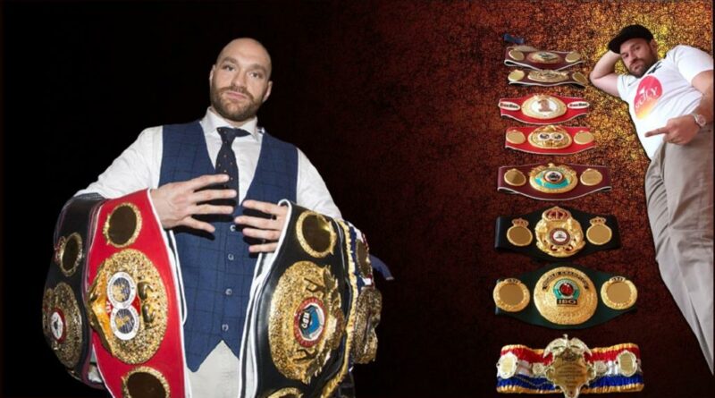 Boxing news Tyson Fury gave fans a glimpse of his belt collection that he has displayed in his living room.