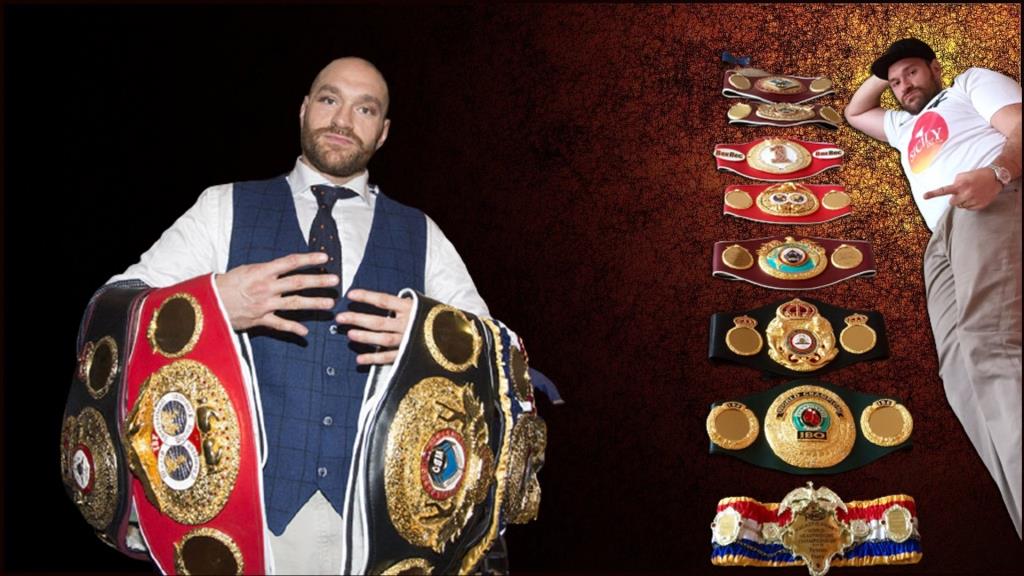 Boxing news Tyson Fury gave fans a glimpse of his belt collection that he has displayed in his living room.