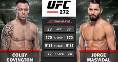 UFC NEWS Jorge Masvidal VS Colby Covington to headline UFC 272 on March 5