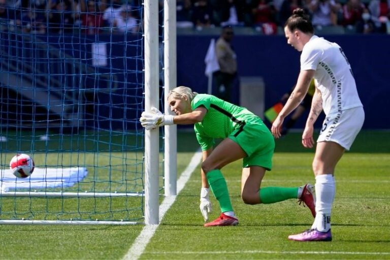 Hapless footballer Meikayla Moore scores ‘perfect hat-trick’ of own goals (VIDEO)