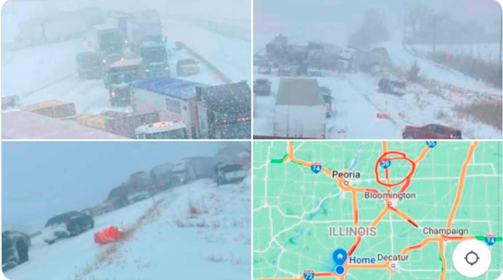 Storm causes 100 cars piling up on highway in the USA (VIDEO)