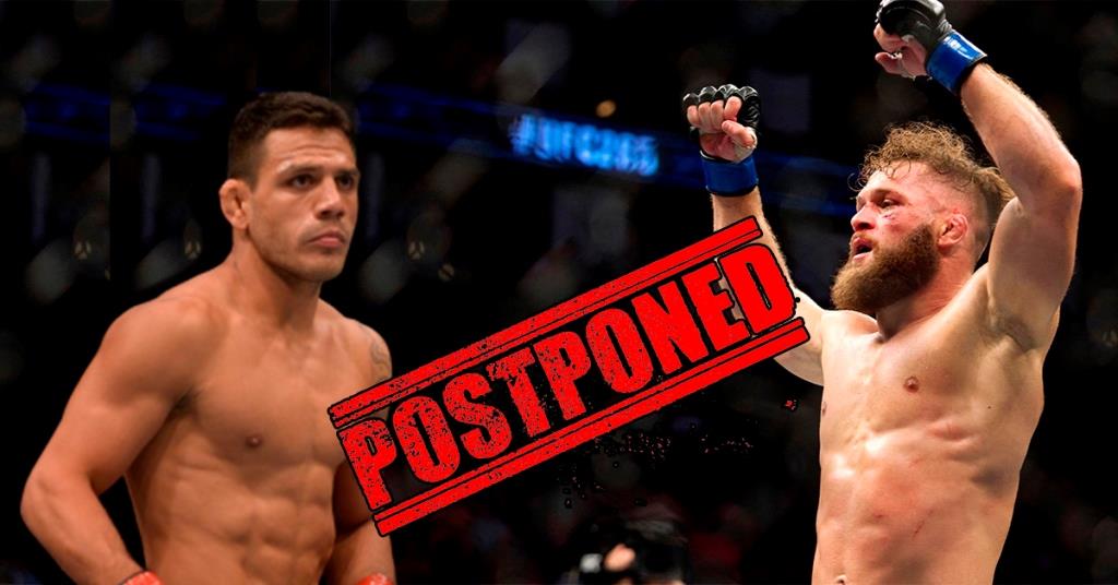 The fight of the Rafaels will have to wait. Rafael dos Anjos vs. Rafael Fiziev bout postponed.