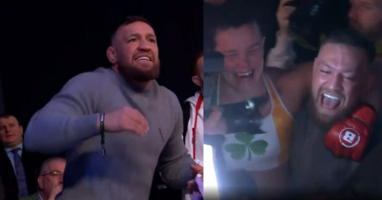 Video: An excited Conor McGregor catches Bellator 275 action from the stand