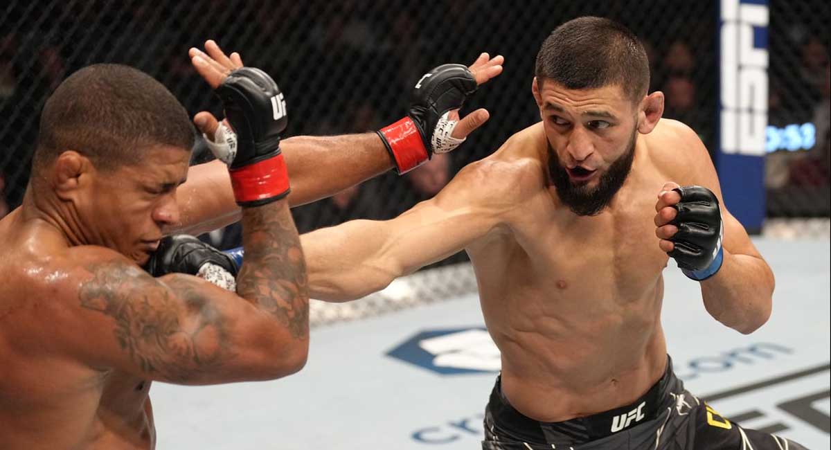 Check it out UFC 273 'Fight Motion' Watch Khamzat Chimaev take Gilbert Burns' best shot in super-slow mo