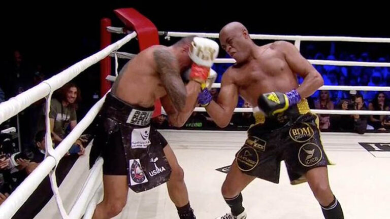 Anderson Silva scores knockdown during exhibition boxing match with Bruno Machado; Jake Paul Fight Speculated