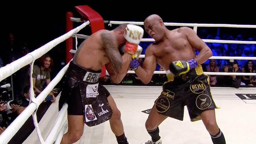 Anderson Silva scores knockdown during exhibition boxing match with Bruno Machado Jake Paul Fight Speculated