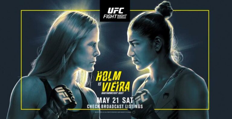 Holly Holm will fight against Ketlen Vieira in last event of May at UFC Fight Night on Saturday. Where to watch and when.