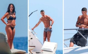 Cristiano Ronaldo has been photographed whilst catching some sun with his girlfriend Georgina Rodriguez on a private yacht