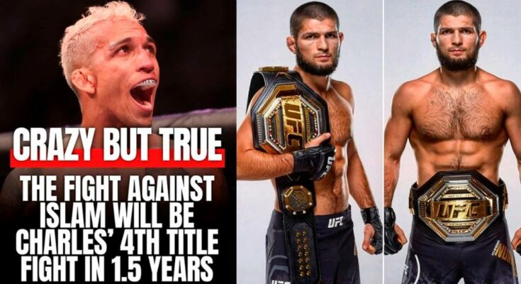 Fans rave about Charles Oliveira having four title fights in 1.5 years, unlike Khabib Nurmagomedov