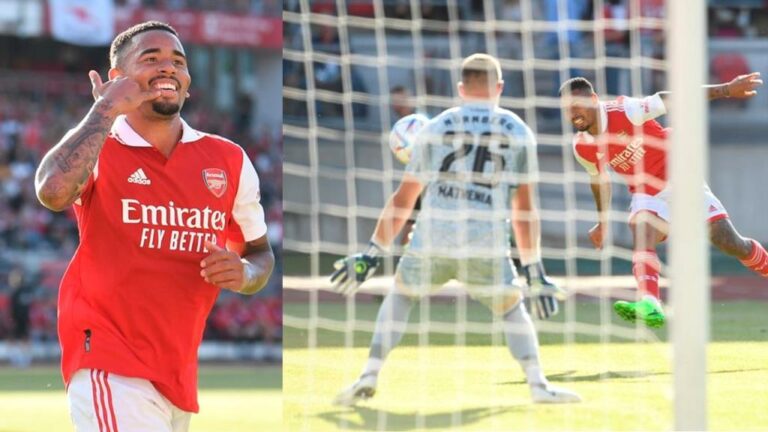 Gabriel Jesus scores after 85 seconds with two goals on Arsenal debut (WORLD: CLUB FRIENDLY)