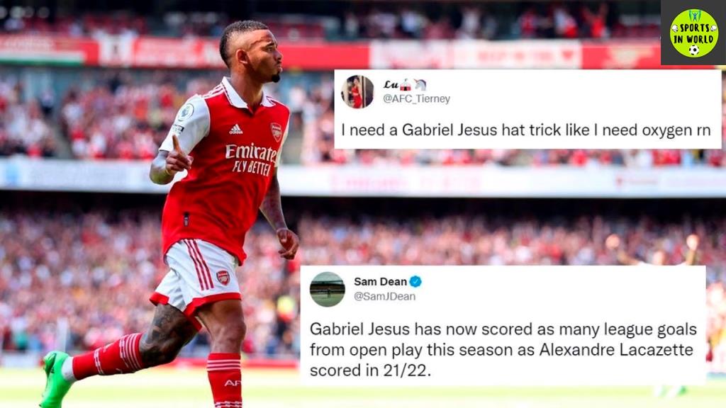 Arsenal fans overjoyed as Gabriel Jesus scores twice in first half during Premier League home debut