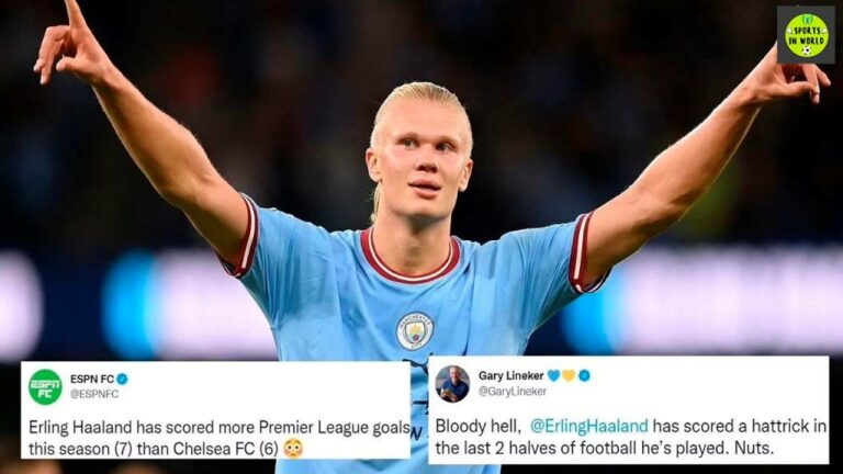 Football fans salutes Erling Haaland as he scores first half hat-trick for Manchester City – Reports
