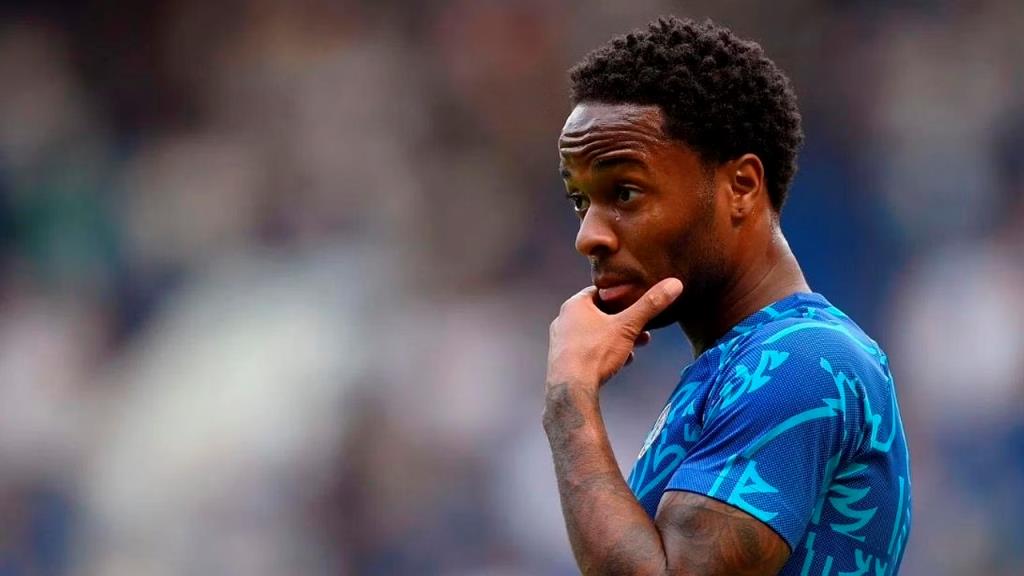 Raheem Sterling reacts after being astonished by Chelsea star’s pace during training