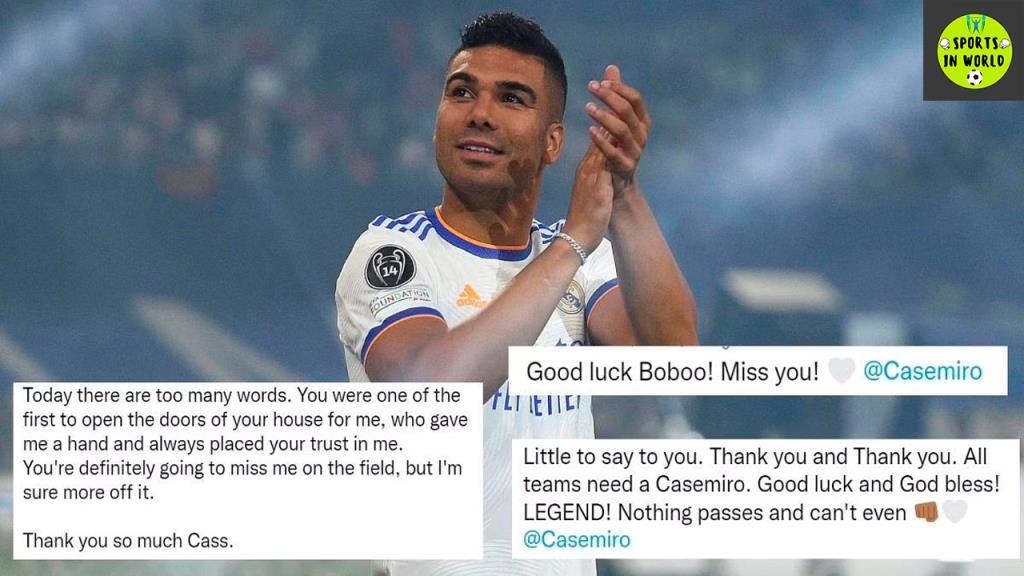 Real Madrid stars bid emotional goodbye to Casemiro as he leaves for Manchester United