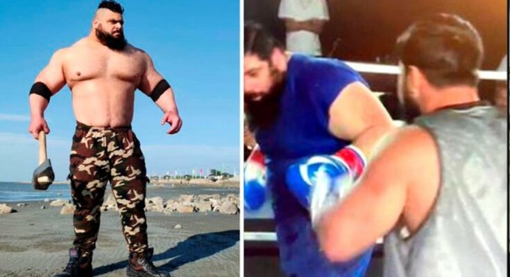 The Iranian Hulk's boxing debut didn't quite go as he had planned (VIDEO)