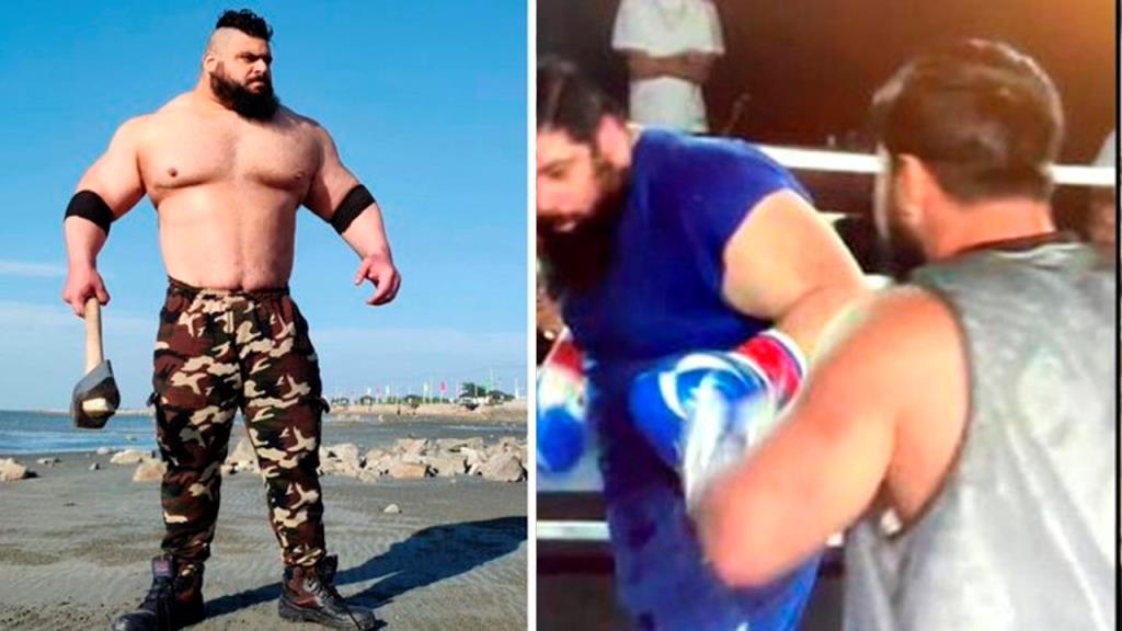 The Iranian Hulk's boxing debut didn't quite go as he had planned (VIDEO)