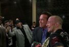 Watch as Georges St-Pierre meets Arnold Schwarzenegger at UFC 167