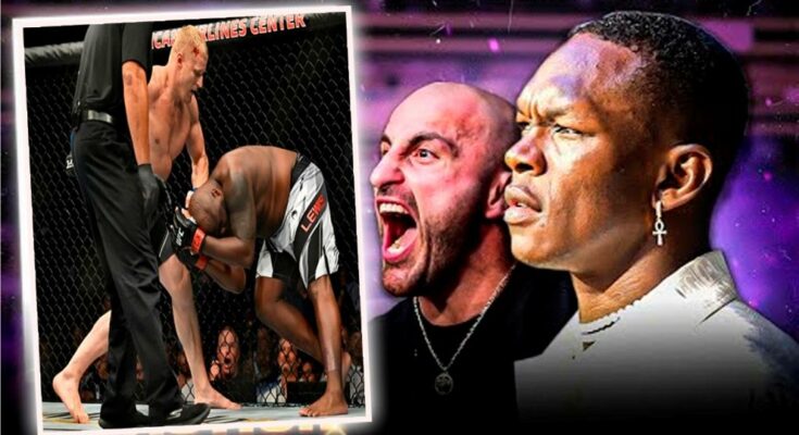 Watch Israel Adesanya's cage-side reaction to early Derrick Lewis stoppage against Sergei Pavlovic at UFC 277