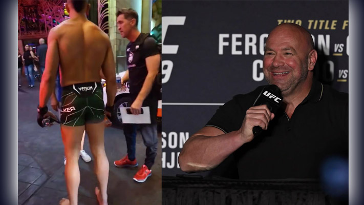 Dana White jokes about the UFC asking Johnny Walker to leave the arena without shoes after UFC 279 fight