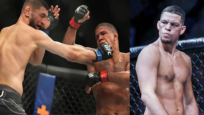 Gilbert Burns gave advice for Nate Diaz on how to survive against Khamzat Chimaev at UFC 279