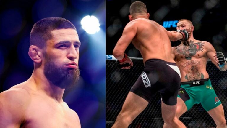 Khamzat Chimaev has vowed to make Nate Diaz pay with “100 slaps” if he is hit with a ‘Stockton slap’