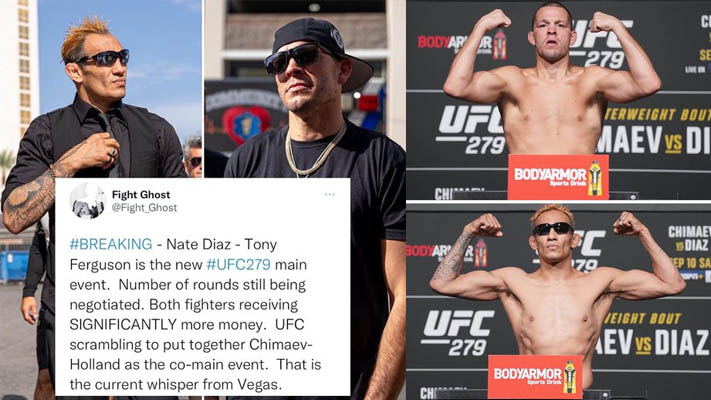 UFC fans react to reports stating Nate Diaz vs. Khamzat Chimaev is canceled, and Tony Ferguson now favorite to replace 'Borz'