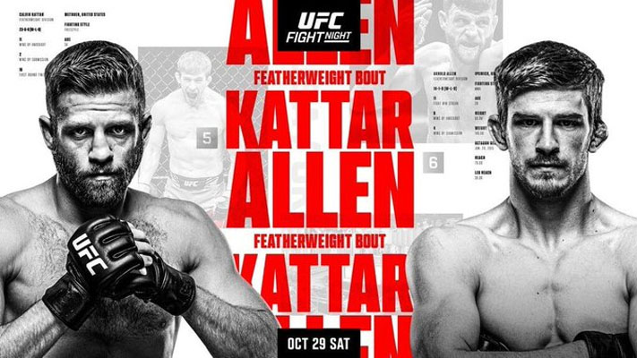 UFC Fight Night: Calvin Kattar vs. Arnold Allen, October 29, 2022(also known as UFC Fight Night 213 and UFC Vegas 63) | Know your main and prelim card fighters, records, and highlights