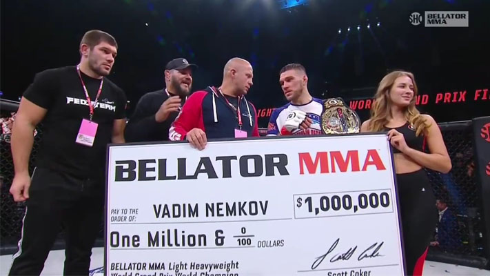 Check out how the pros reacted to Vadim Nemkov defeating Corey Anderson at Bellator 288