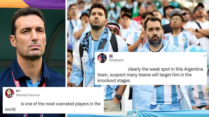 Fans blast ‘awful’ Argentina star for shambolic display in FIFA World Cup defeat to Saudi Arabia