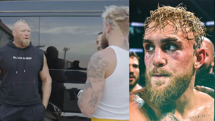 Jake Paul shared footage of a touching conversation with WWE superstar Brock Lesnar