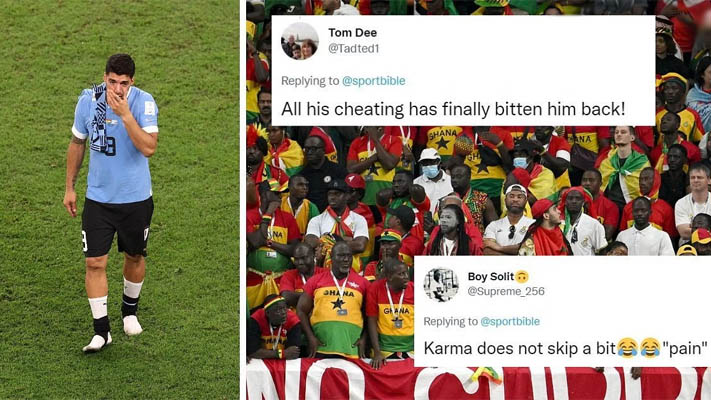 Fans celebrate as Ghana get revenge on Suarez after Uruguay crash out of FIFA World Cup despite 2-0 win
