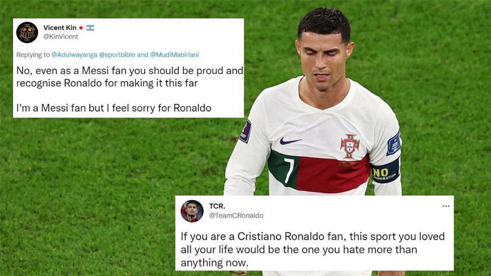 Football fans left emotional as Cristiano Ronaldo is reduced to tears after his 2022 FIFA World Cup dream comes to an end