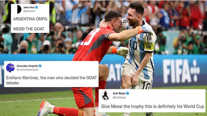 Football Twitter explodes as Emiliano Martinez keeps Lionel Messi’s FIFA World Cup dream alive with heroics in penalty shootout win over Netherlands