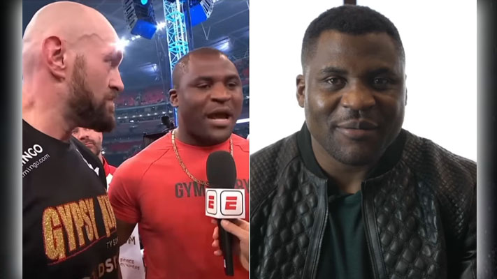 “He noticed that I was there and called me in the ring” – Francis Ngannou is opening up about how his impromptu promotion of a potential fight with Tyson Fury came about