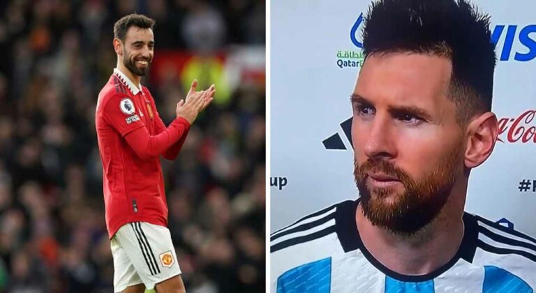 Bruno Fernandes recalls Lionel Messi’s iconic World Cup rant as he reposts image with Manchester United teammate