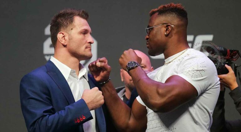 Croatian firefighter Stipe Miocic reacts to the news of Francis Ngannou parting ways with the UFC