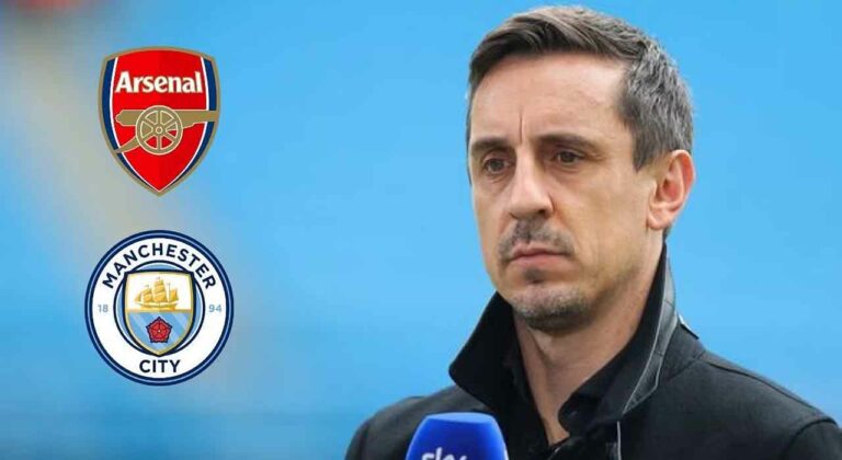 Gary Neville explains why he thinks Arsenal will finish behind Manchester City in title race