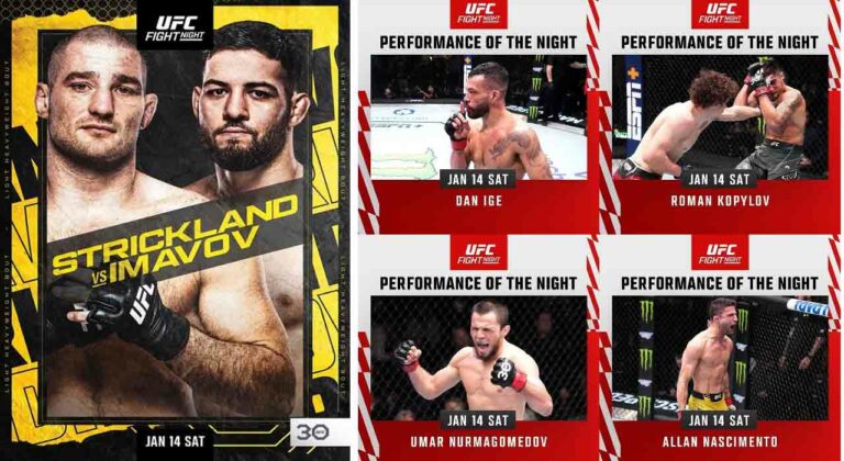 Here 5 best finishes from the first UFC event of 2023: Sean Strickland vs. Nassourdine Imavov